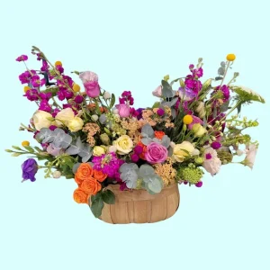 Lealtad canasta premium con rosas gerberas y lilis