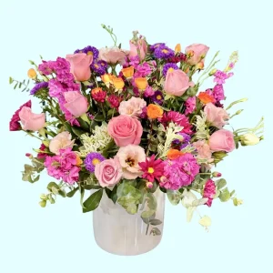 Fiesta Color arreglo de flores frescas de temporada de colores
